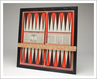 Backgamon with vintage ruler