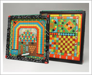 Reversible Multigame Board with Dominoes Frame