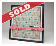 Scrabble dry erase with pink vintage yardstick